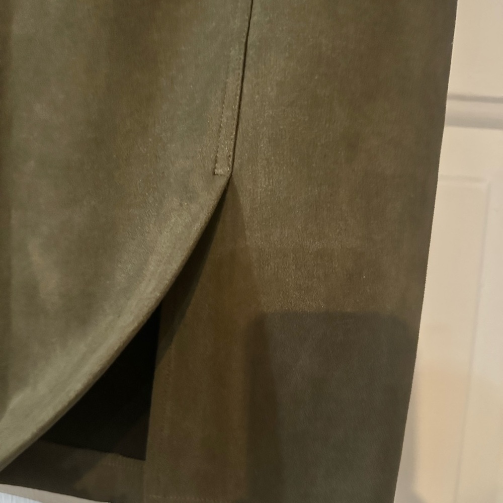 Premise Olive Green Faux Suede Pencil Skirt. Size medium. - Picture 3 of 6